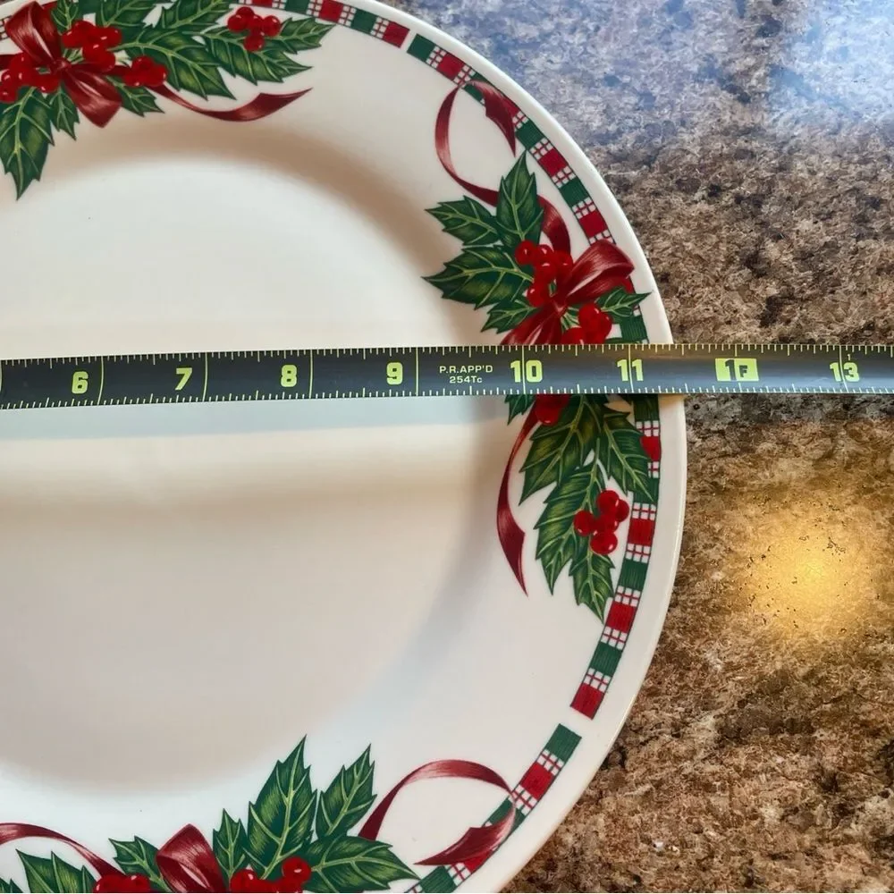 Home Essentials Tartan Ribbon Dinner Plate‎ christmas holiday replacement